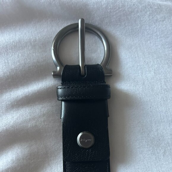 Salvatore Ferragamo Black Leather Belt - Size 38 - Picture 1 of 4